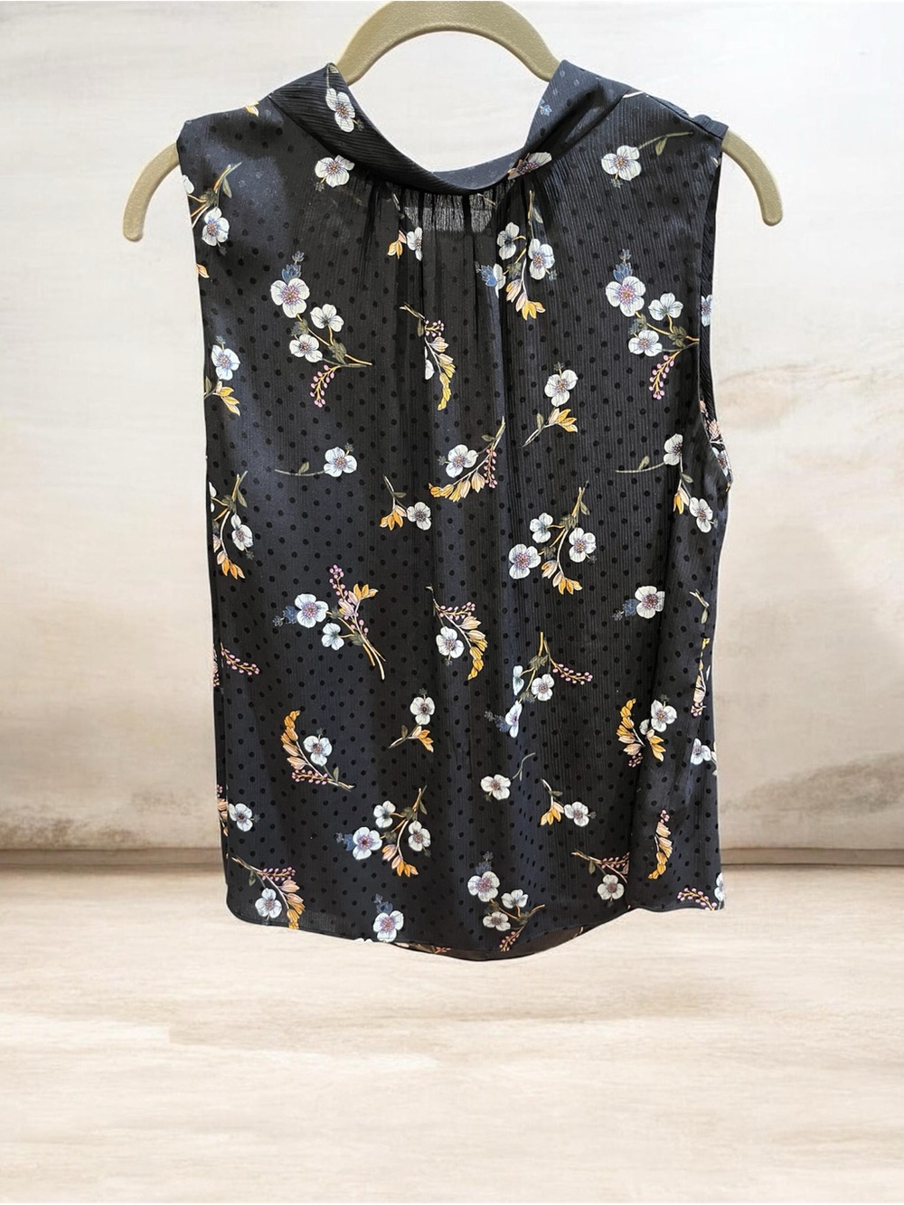 Sleeveless Silk Floral Top Rebecca Taylor Size 4 dark navy  black